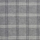 British Native Breed 100% Wool Throw Light Grey Overcheck
