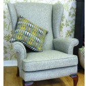 Wing Chair in Moons 100% Pure Wool Herringbone
